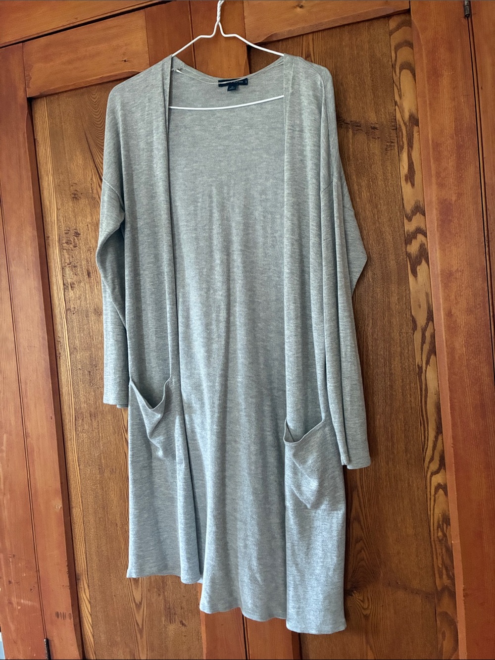 10/25$ 🧁 Light Gray Open Front Long Cardigan